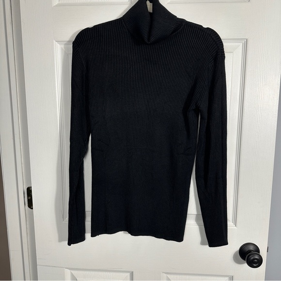 NWT Coofandy black turtleneck sweater, size S, ribbed, stretchy, classic - Picture 7 of 11